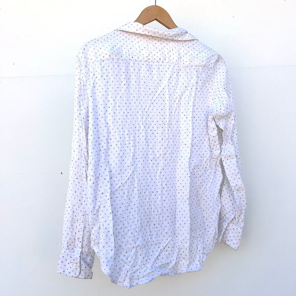 Frank & Eileen Modal White Polka Dot Button Down Eileen XS Shirt - Picture 3 of 7
